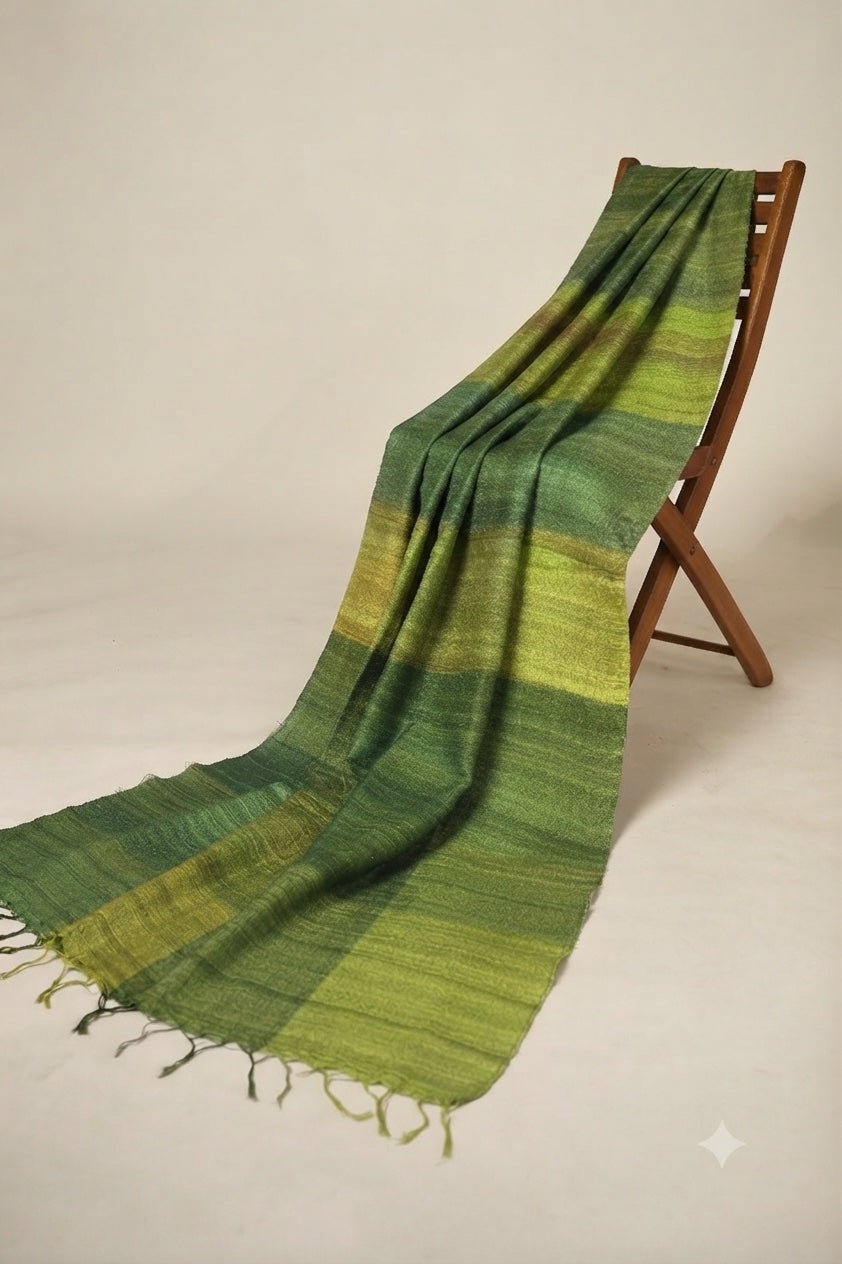 Amazon Green Madras Checks Peace Silk Scarf for Men - CiceroniScarfAeshaane