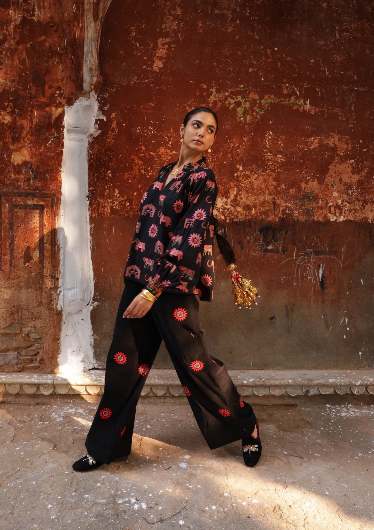 Amer Pants - Sun Embroidery - CiceroniPantsThe Raw India