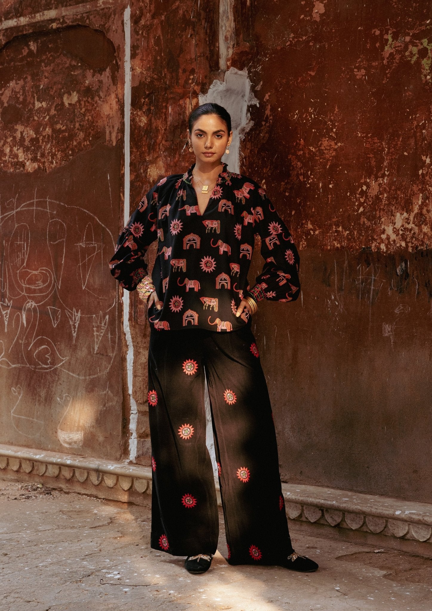 Amer Pants - Sun Embroidery - CiceroniPantsThe Raw India