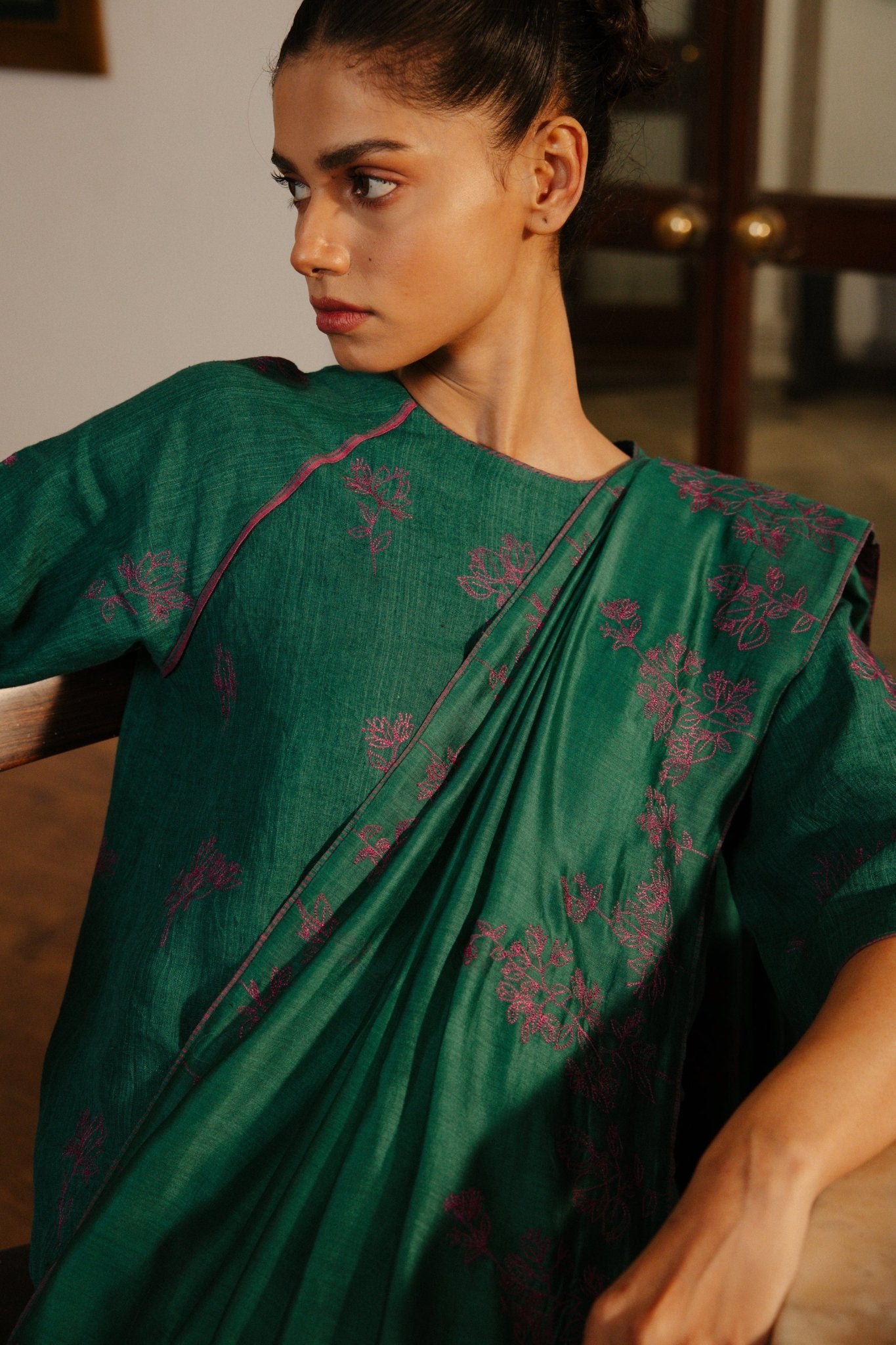 Amrita Sari - Forest Green - CiceroniSareeHiranya