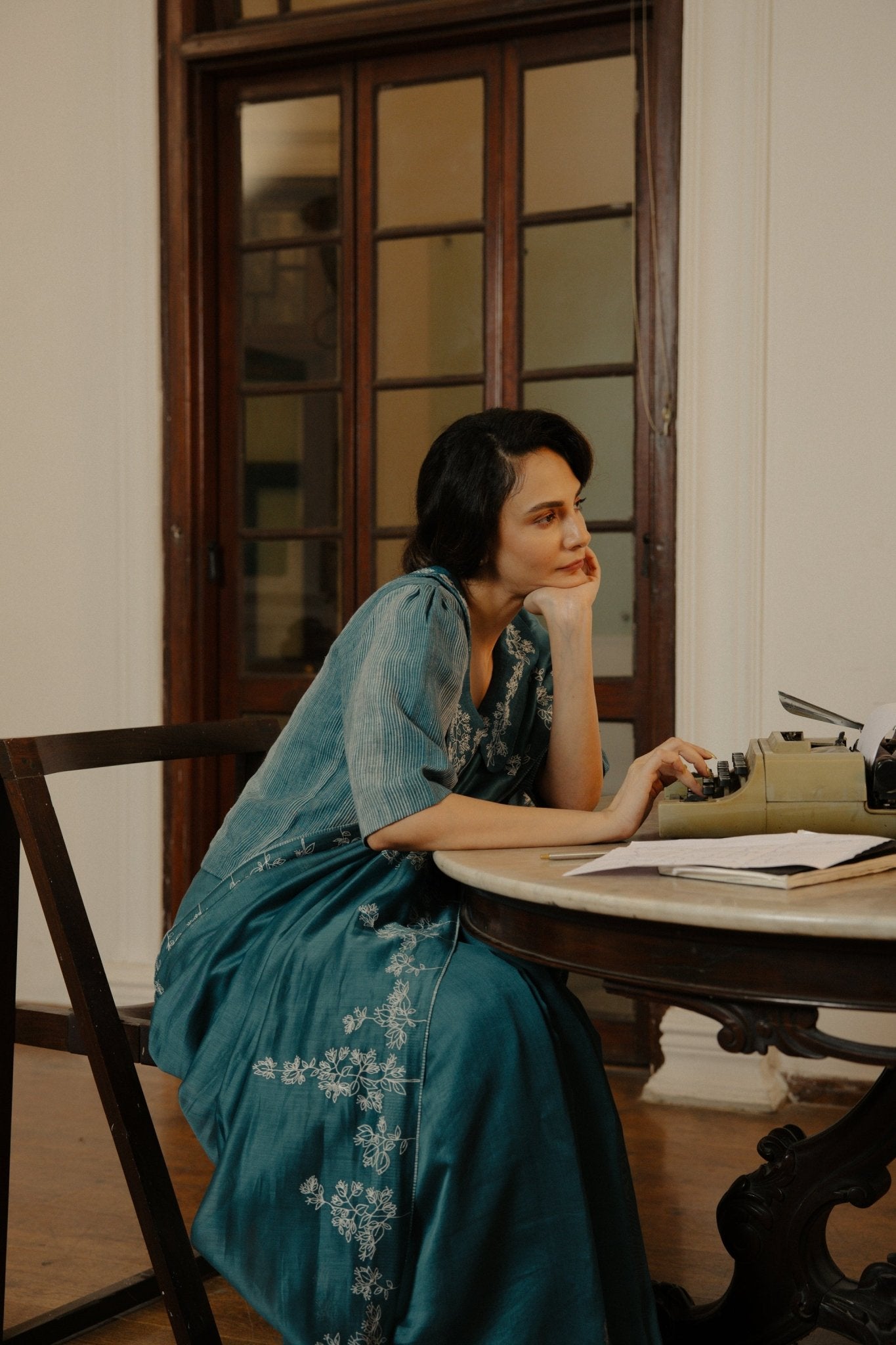 Amrita Sari - French Blue - CiceroniSareeHiranya