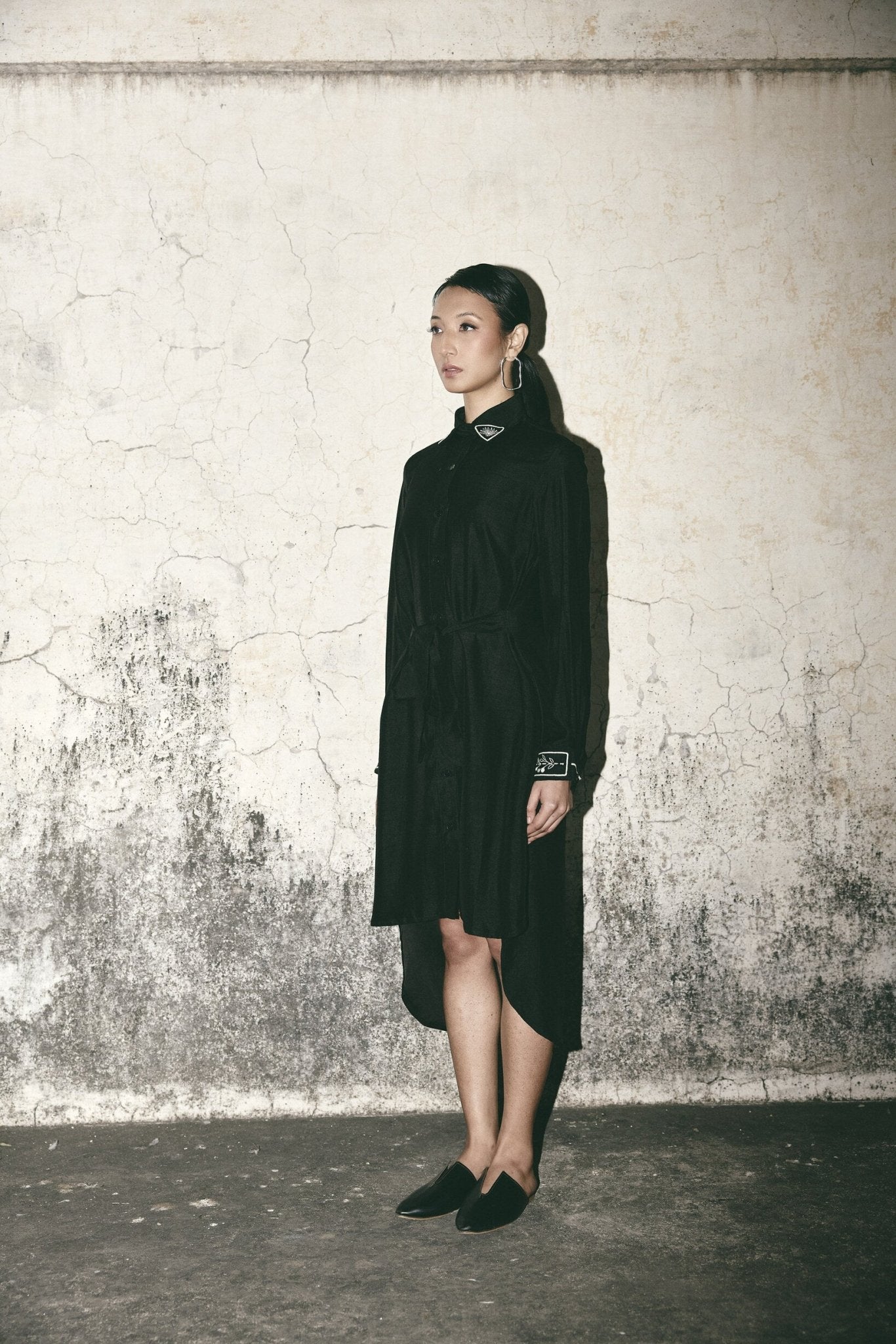 AN Black Canvas Shirt Dress - CiceroniDressesATBW