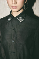 AN Black Canvas Shirt Dress - CiceroniDressesATBW