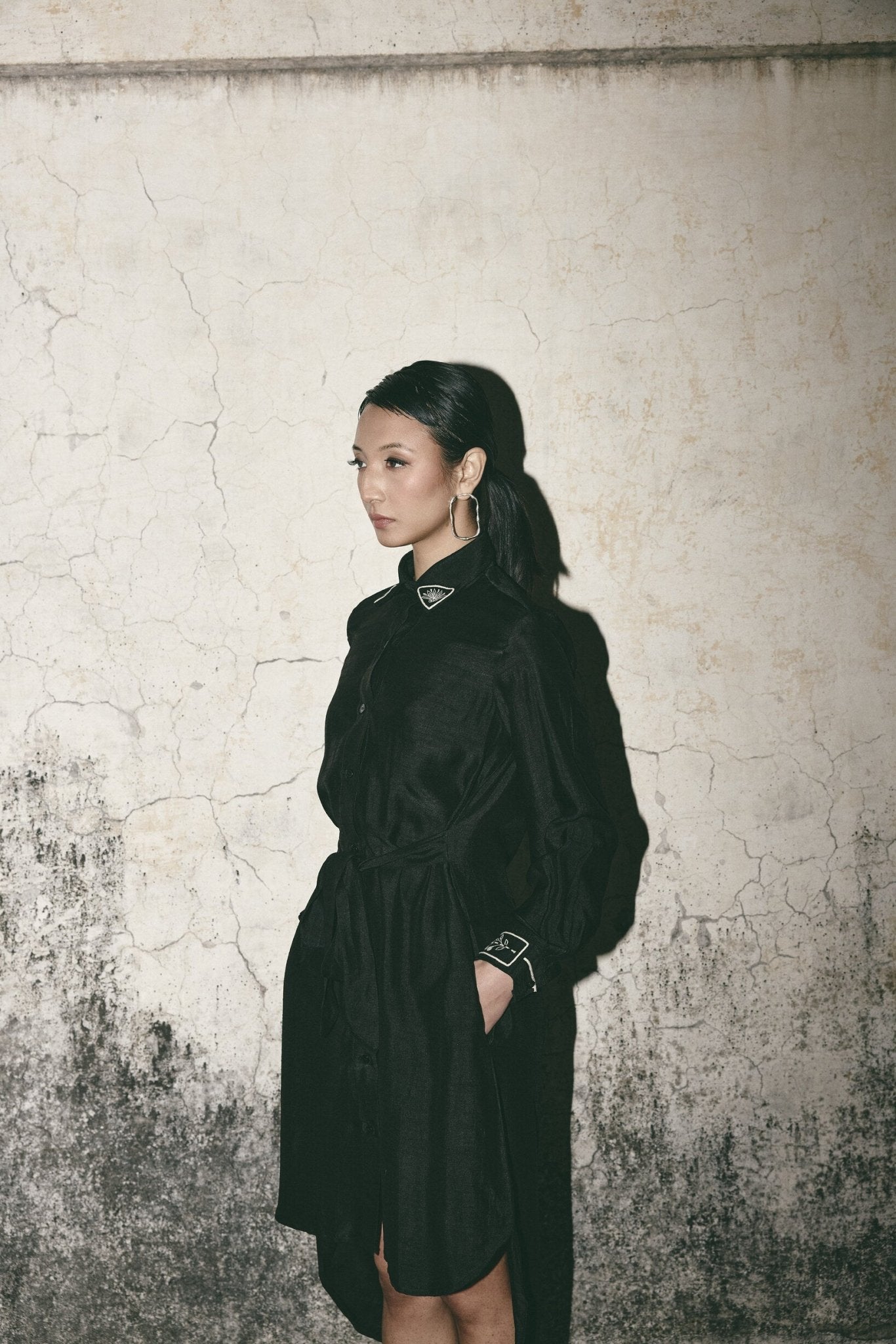 AN Black Canvas Shirt Dress - CiceroniDressesATBW