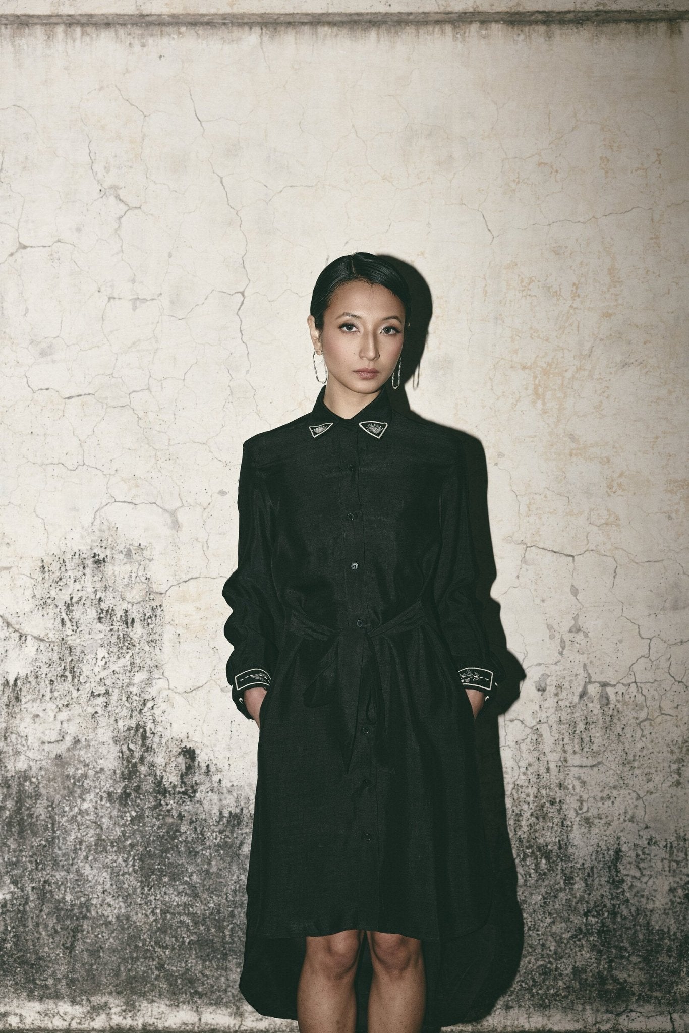 AN Black Canvas Shirt Dress - CiceroniDressesATBW