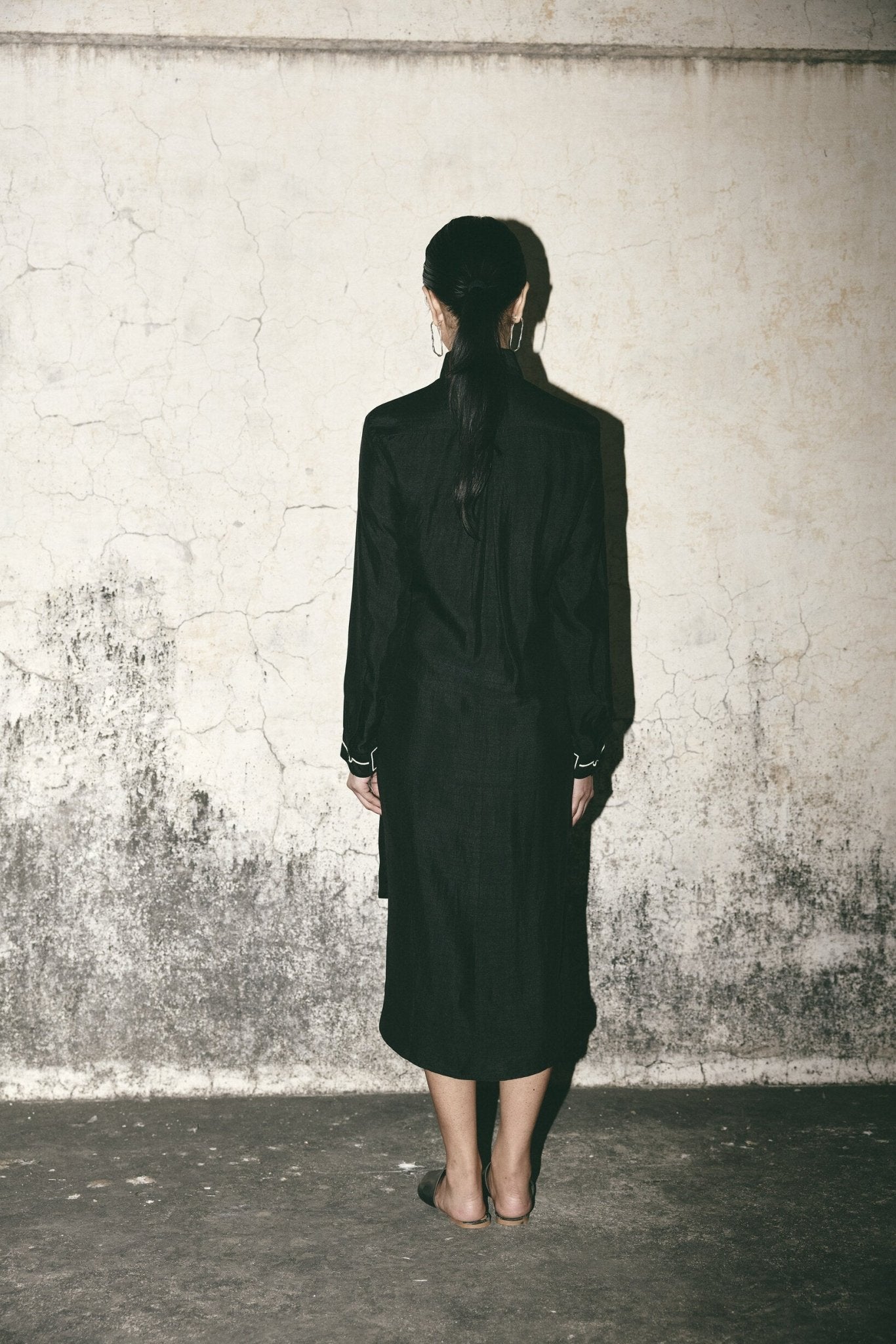 AN Black Canvas Shirt Dress - CiceroniDressesATBW