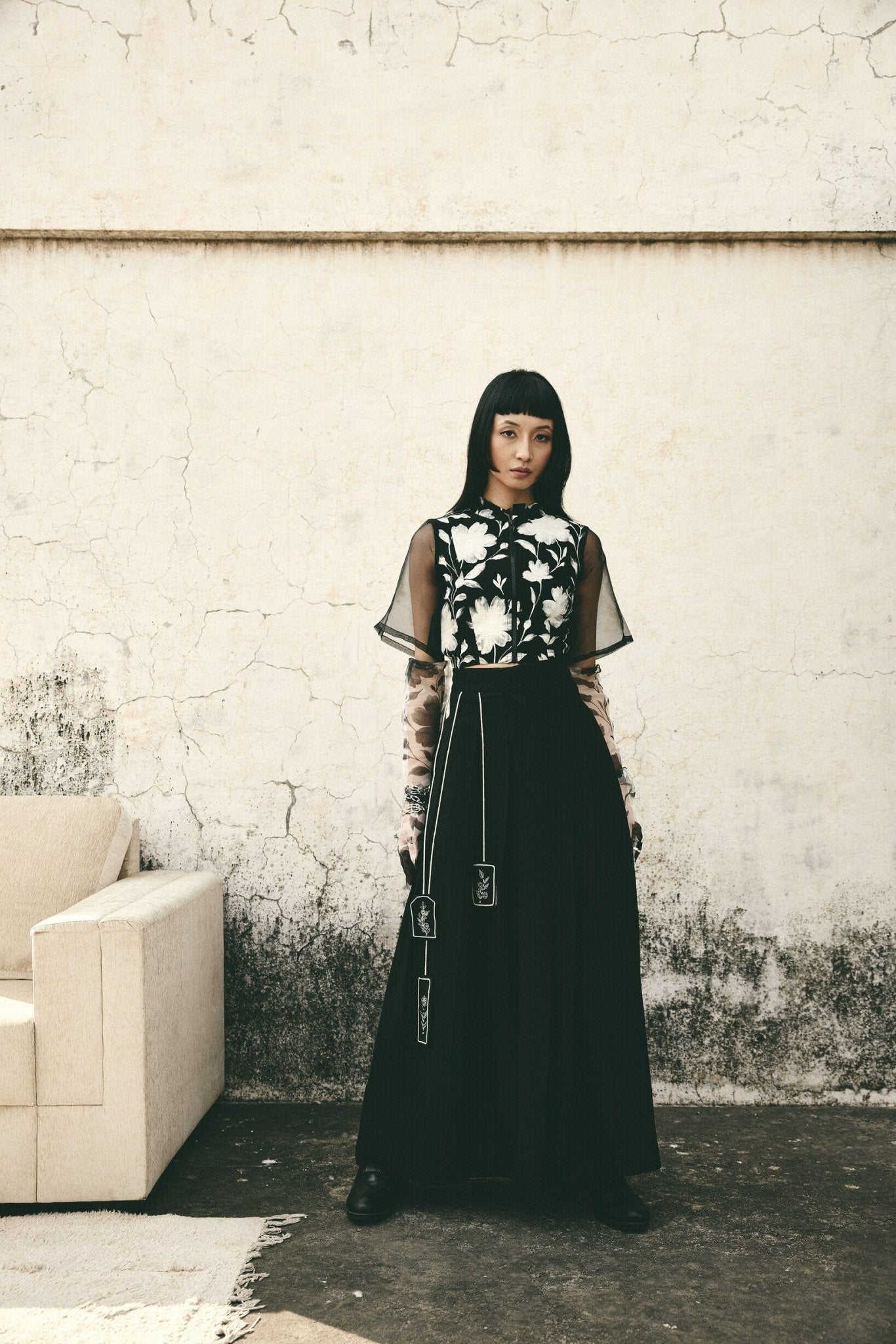 AN Bloom Crop Top - Black - CiceroniCrop TopATBW