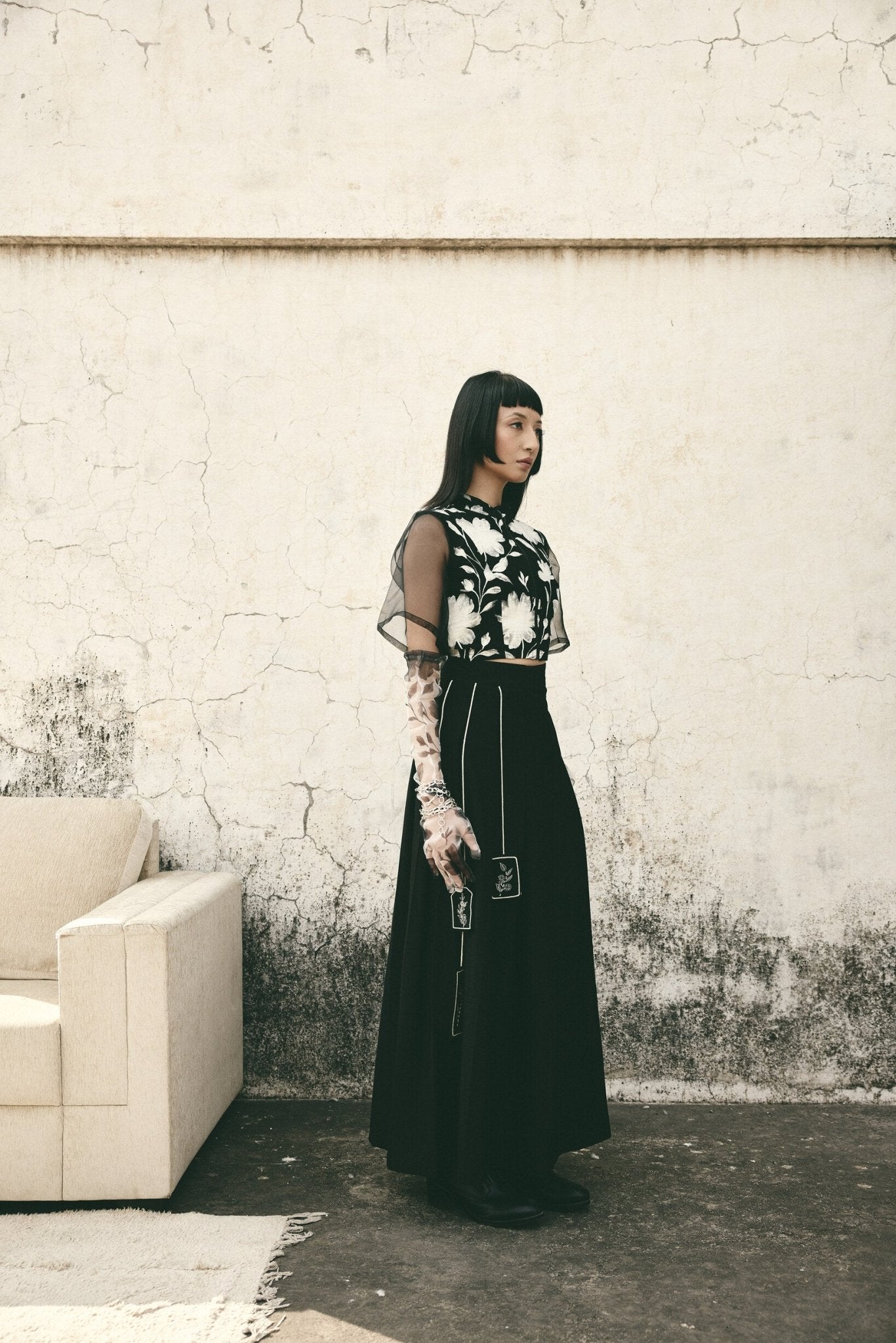 AN Bloom Crop Top - Black - CiceroniCrop TopATBW