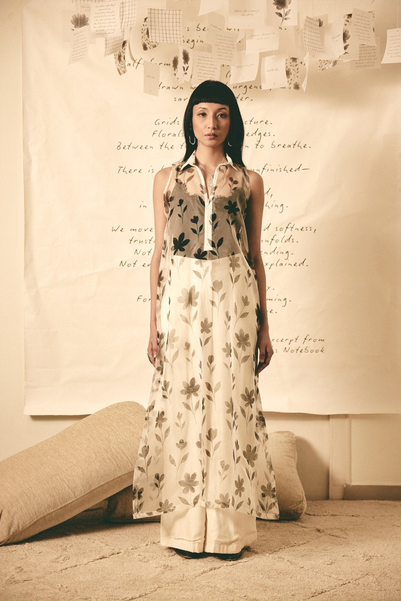 AN Floral Organza Dress - CiceroniKurta, Everyday WearATBW