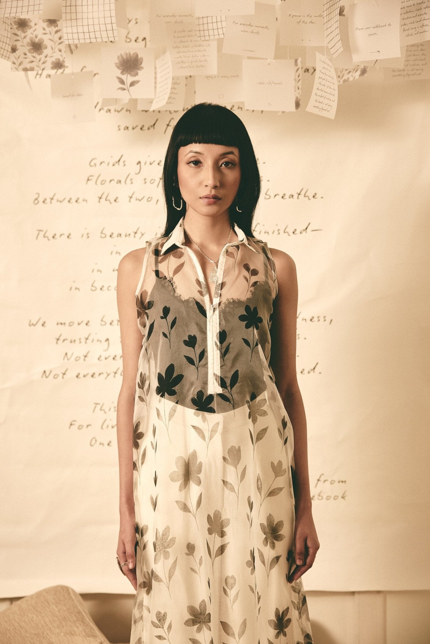 AN Floral Organza Dress - CiceroniKurta, Everyday WearATBW