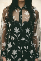 AN Foral Organza Shirt - Black - CiceroniWomen ShirtsATBW
