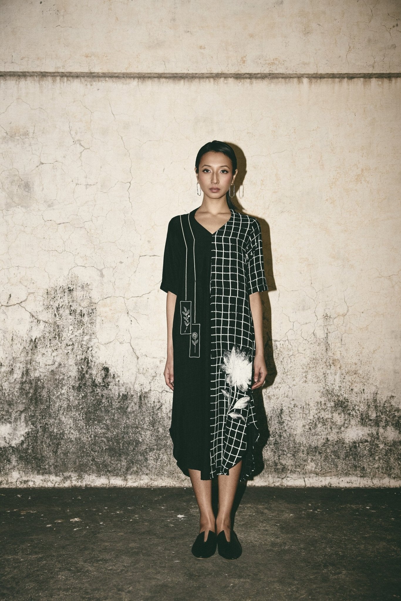 AN Grid Bloom Kaftan - CiceroniDressesATBW