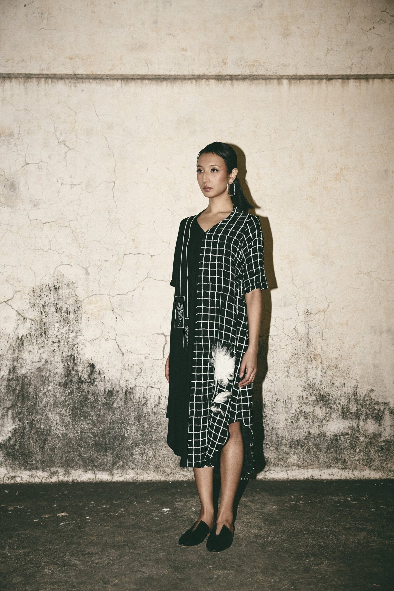 AN Grid Bloom Kaftan - CiceroniDressesATBW