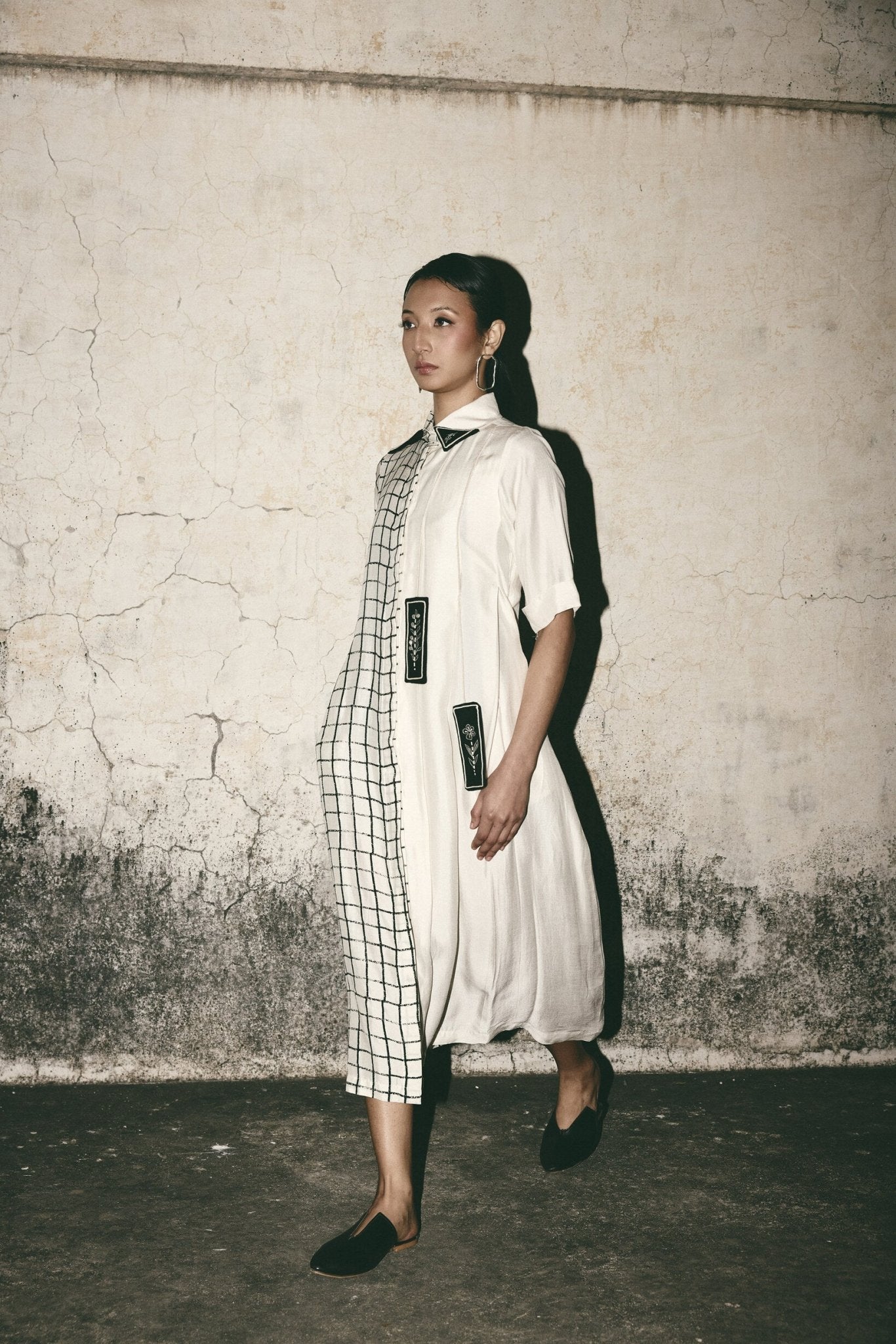 AN Grid Pleat Dress - CiceroniDressesATBW