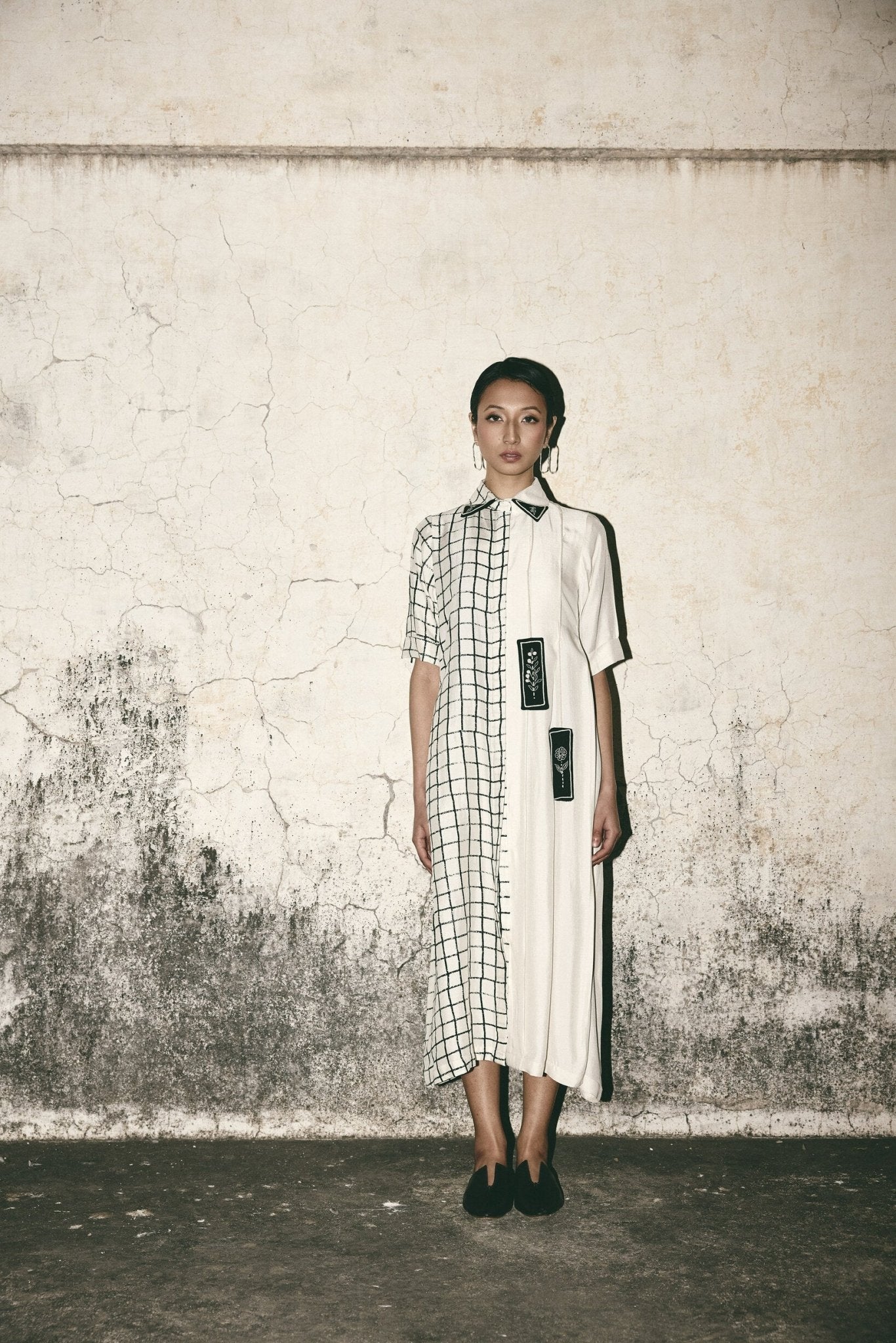 AN Grid Pleat Dress - CiceroniDressesATBW