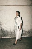 AN Grid Pleat Dress - CiceroniDressesATBW