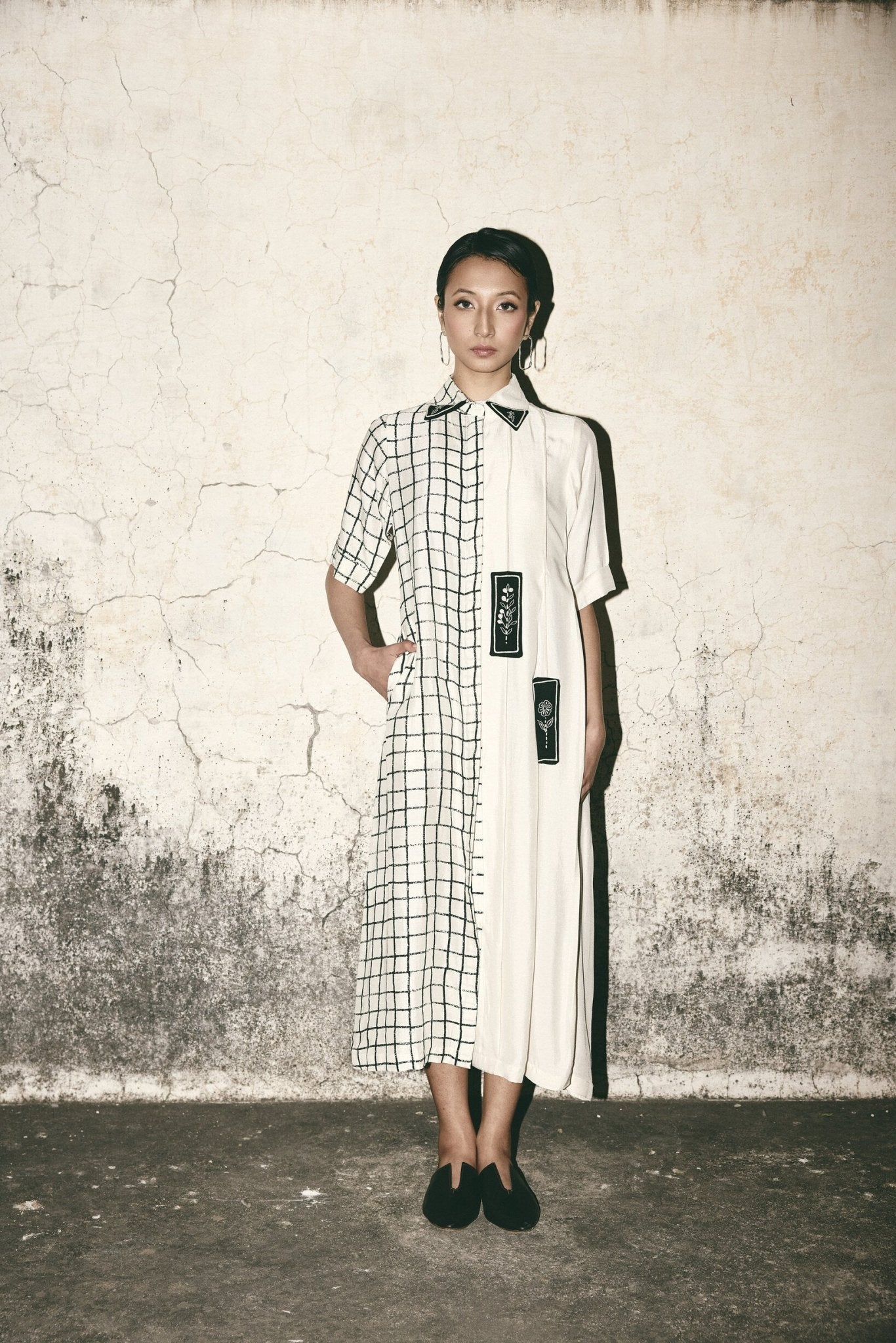 AN Grid Pleat Dress - CiceroniDressesATBW