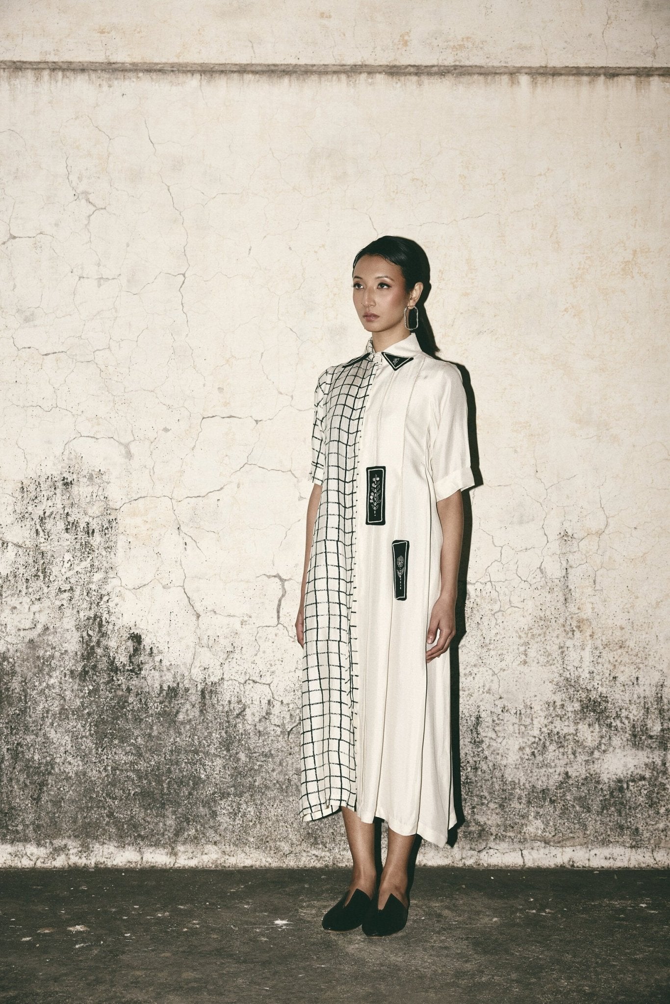 AN Grid Pleat Dress - CiceroniDressesATBW