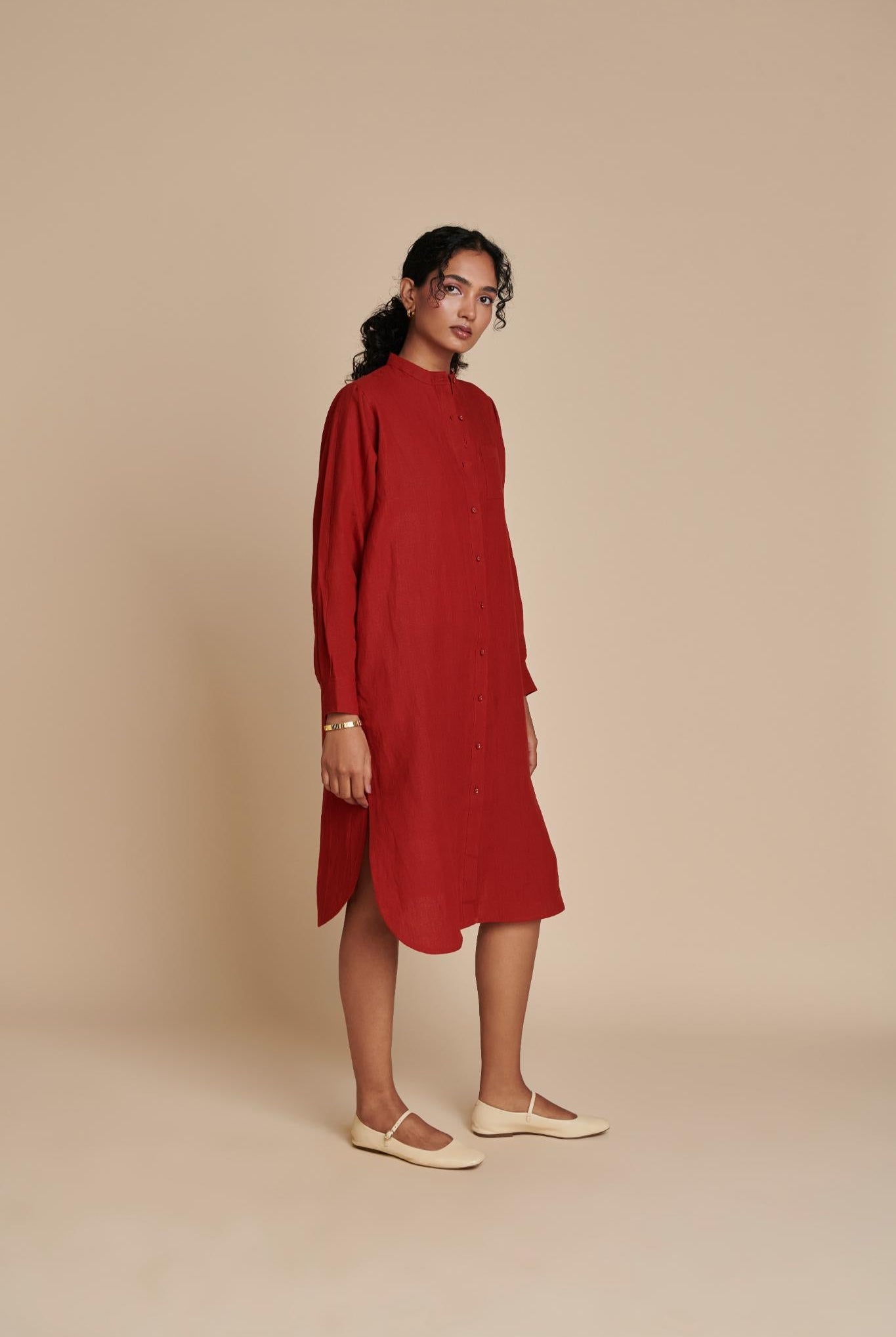 Anaar Linen Shirt Dress - CiceroniDressesSaphed
