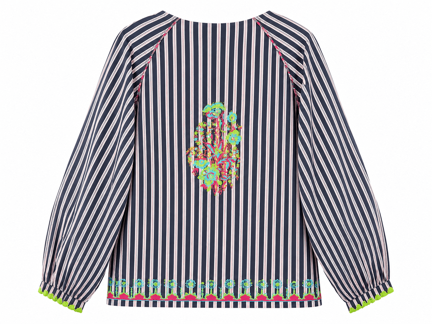 Anaaro - charcoal 100% straight fit raglan hand block printed top - CiceroniTopAnaaro