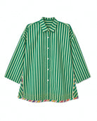 Anaaro - dill green Khamis shirt in 100% cotton block printed flared shirt - CiceroniUnisex ShirtsAnaaro