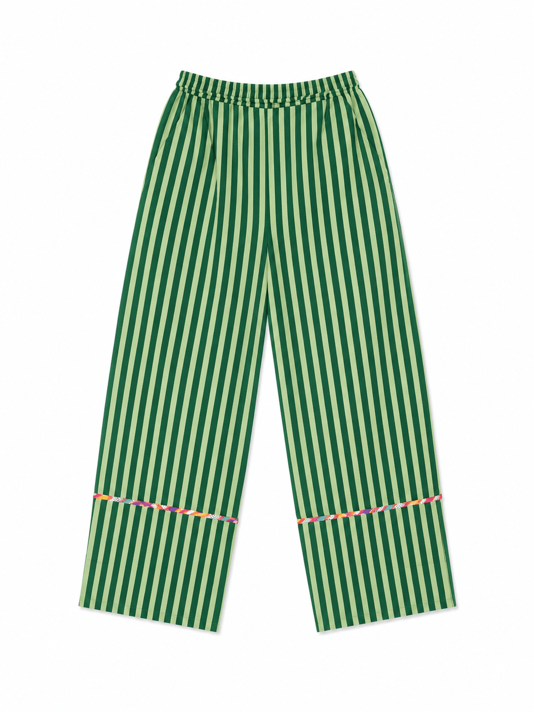 Anaaro- nohra kurta set in 100% cotton hand block print stripes with multicoloured piping - CiceroniKurta Set, Everyday WearAnaaro