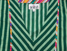 Anaaro- nohra kurta set in 100% cotton hand block print stripes with multicoloured piping - CiceroniKurta Set, Everyday WearAnaaro