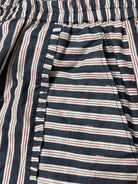 Anaaro - tapered pants in hand block print striped cotton with frill detail - CiceroniWomen PantsAnaaro