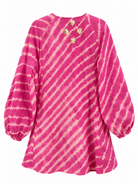 Anaaro - watermelon pink 100% cotton kota doria leheriya a-line tunic top with pants set - Ciceronitunic setAnaaro