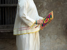 Anaaro - white Khamis shirt in 100% cotton block printed flared shirt - CiceroniUnisex ShirtsAnaaro