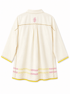 Anaaro - white Khamis shirt in 100% cotton block printed flared shirt - CiceroniUnisex ShirtsAnaaro
