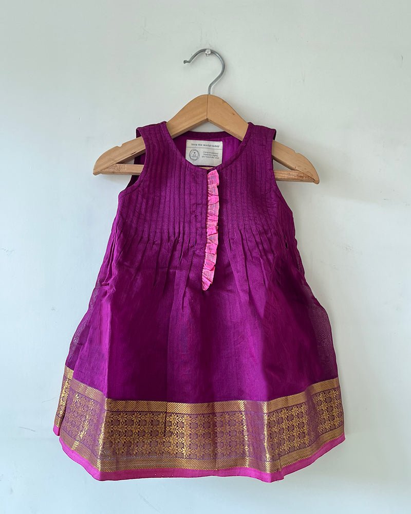 Anagha Purple Infant Pleated Festive Dress - CiceroniDressesLove The World Today