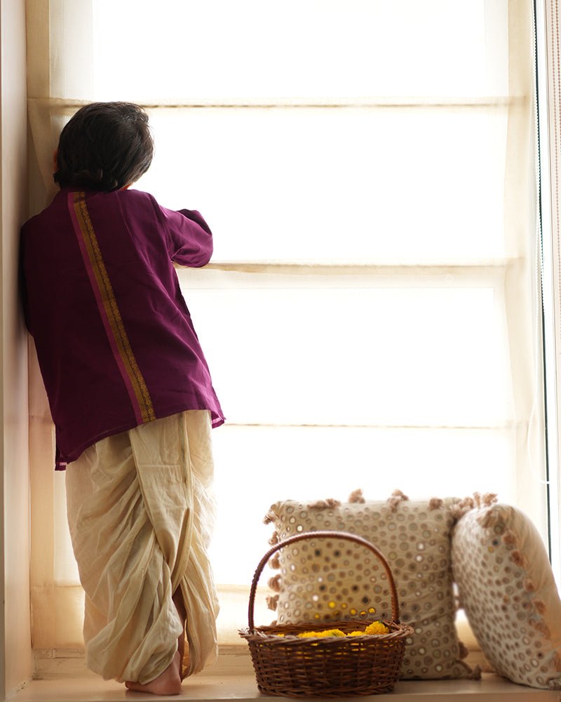 Anagha short indian kurta in purple - CiceroniKurta, Festive WearLove The World Today