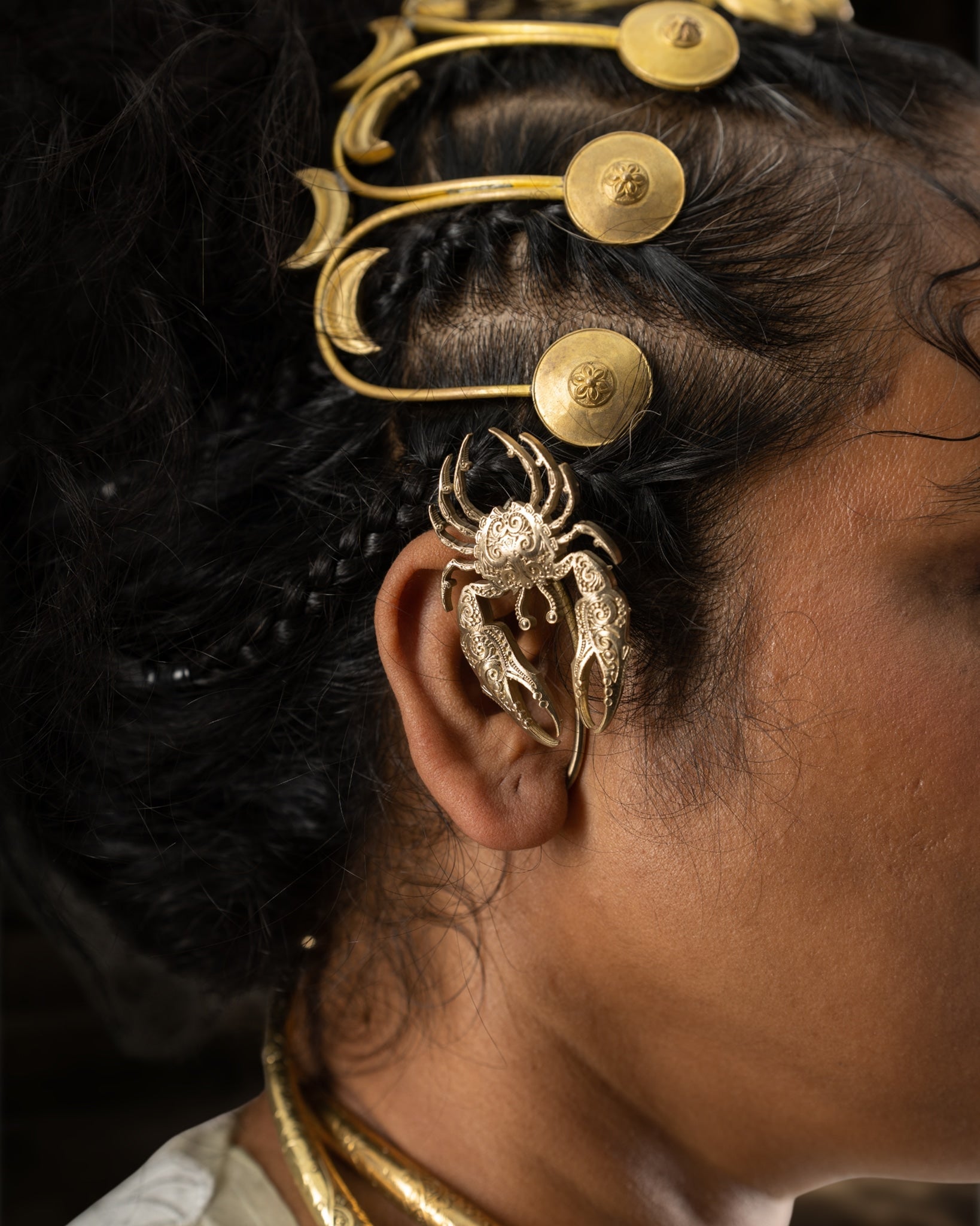 Anki Bunki Aditi – Cancer Antique Gold Brass Earrings - CiceroniEarringsAnki Bunki