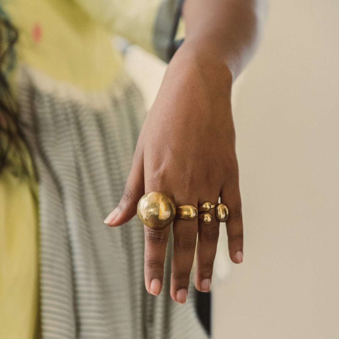 Anki Bunki Aditi – Gimmel - Gold Brass Ring - CiceroniRingsAnki Bunki