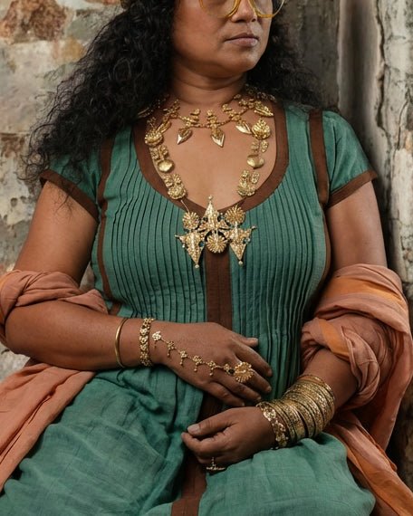 Anki Bunki Aditi – Madera - Gold Brass Necklace - CiceroniNeckpieceAnki Bunki