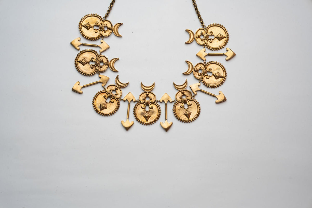 Anki Bunki Aditi – Uma- Gold Brass Necklace Set - CiceroniNecklace SetAnki Bunki