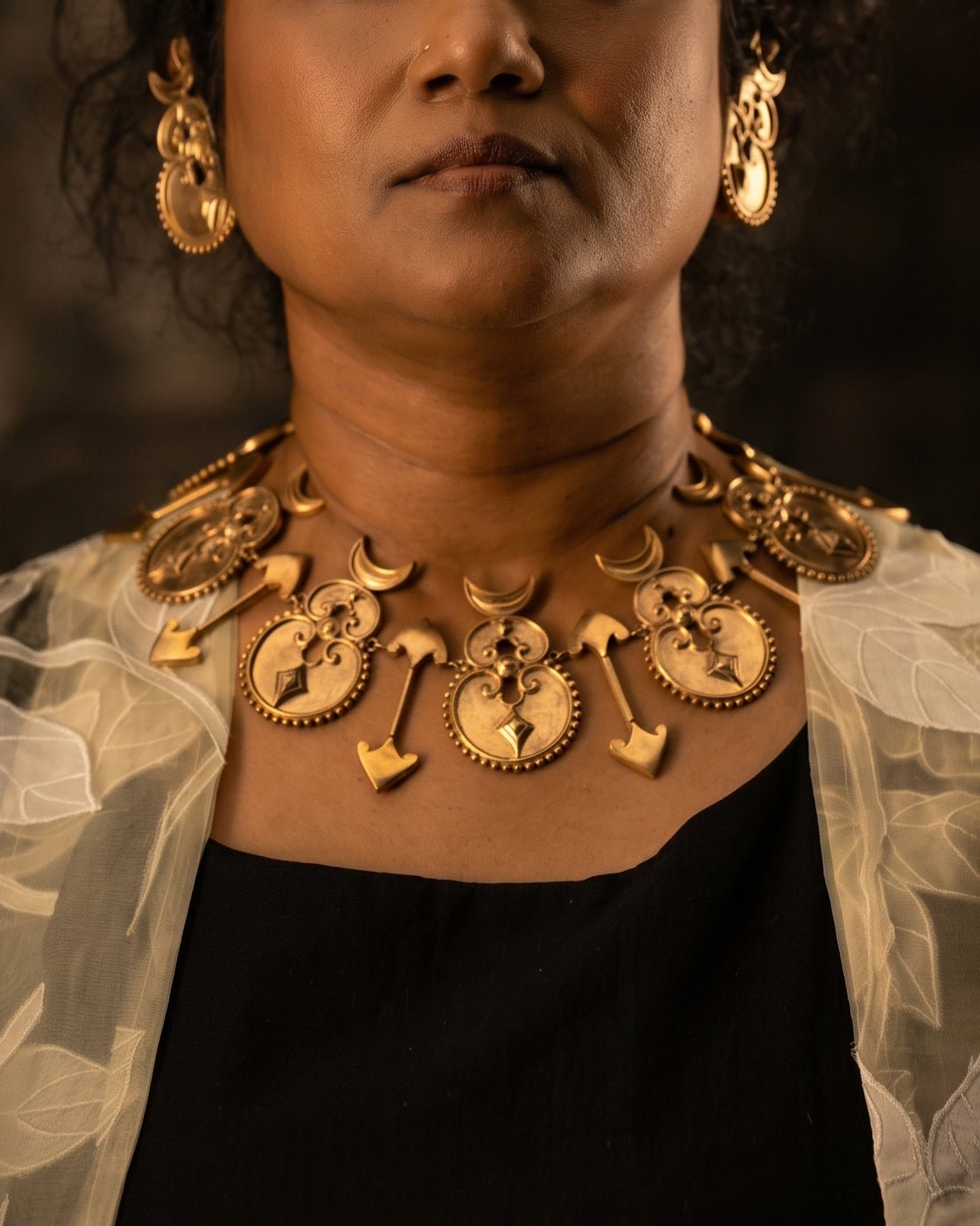Anki Bunki Aditi – Uma- Gold Brass Necklace Set - CiceroniNecklace SetAnki Bunki