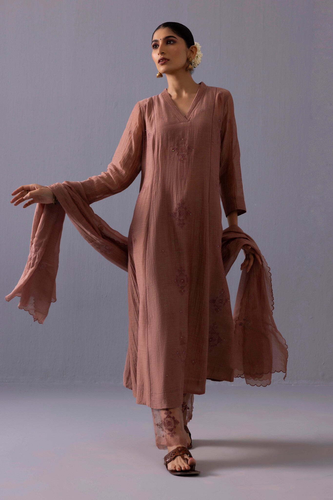 Ankita Kurta Set - Brown - CiceroniKurta SetsLabel Shreya Sharma