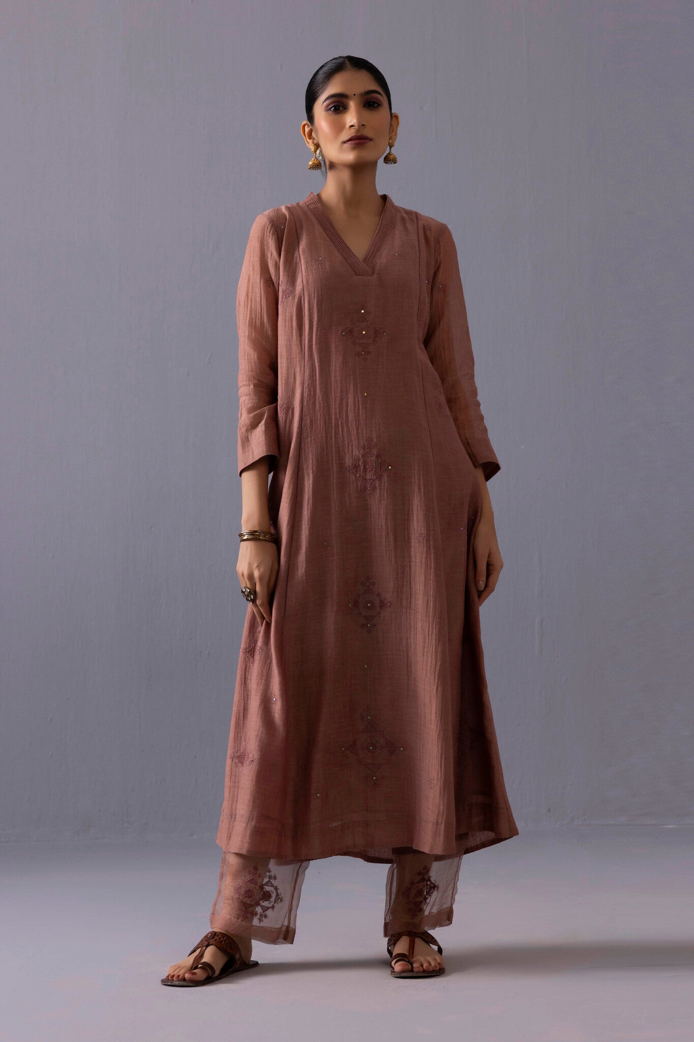 Ankita Kurta Set - Brown - CiceroniKurta SetsLabel Shreya Sharma