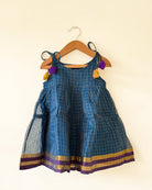 Aparajita Blue Gold Checks Infant Tiered Festive Dress - CiceroniDressesLove The World Today