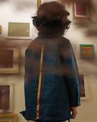 Aparajita festive kurta in blue gold checks - CiceroniKurta, Festive WearLove The World Today