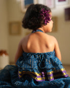 Aparajita lehenga set in blue gold checks - CiceroniLehenga SetLove The World Today