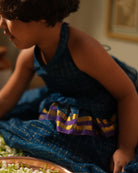 Aparajita lehenga set in blue gold checks - CiceroniLehenga SetLove The World Today