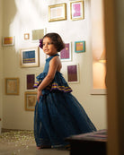 Aparajita lehenga set in blue gold checks - CiceroniLehenga SetLove The World Today