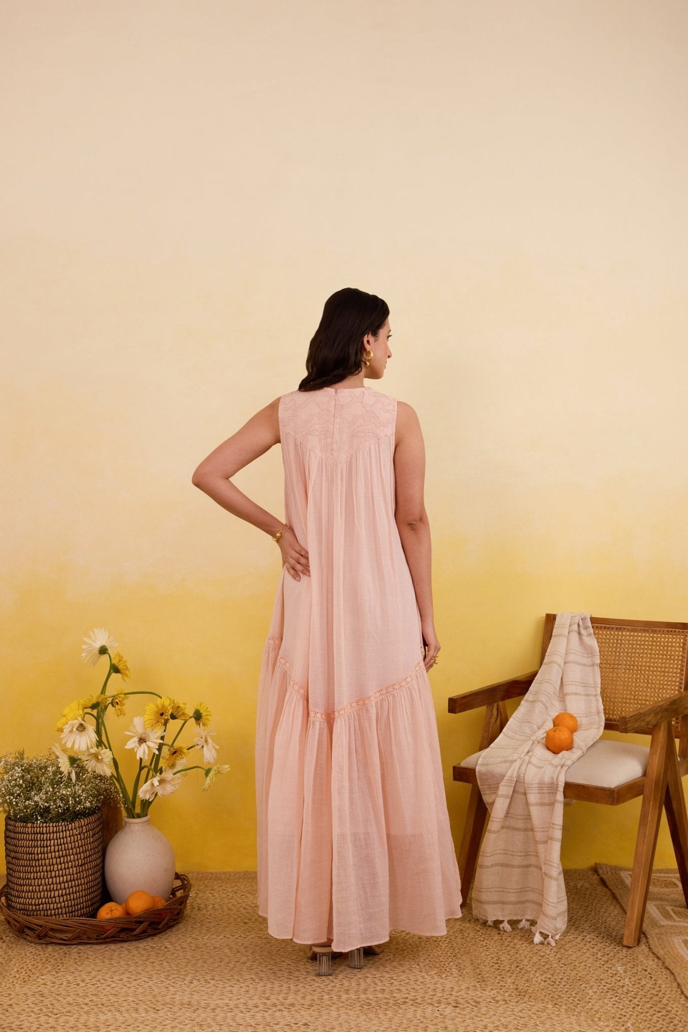 Apricot Bloom Dress - CiceroniDressesTaro