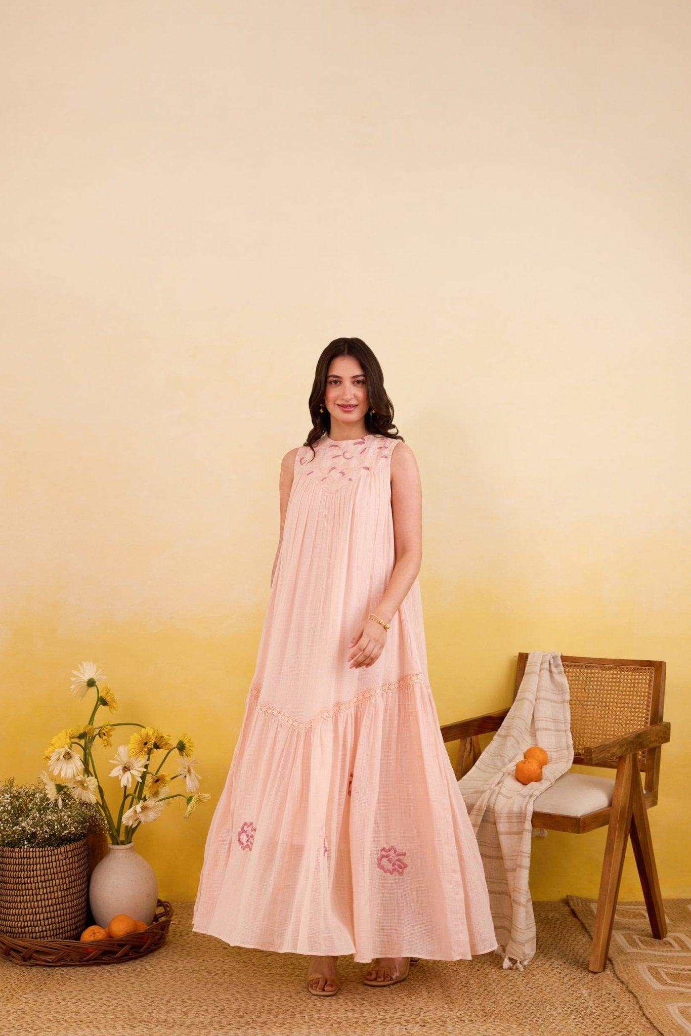 Apricot Bloom Dress - CiceroniDressesTaro