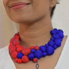 Aranya Neckpiece - Red & Blue - CiceroniNecklacePaulami