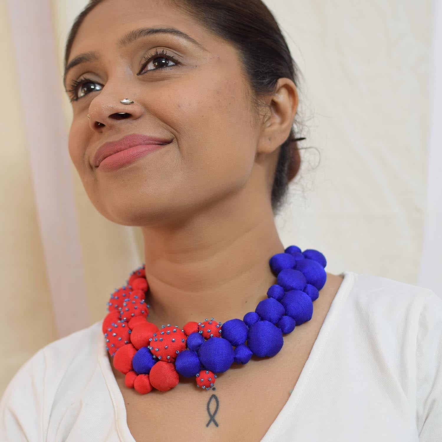 Aranya Neckpiece - Red & Blue - CiceroniNecklacePaulami