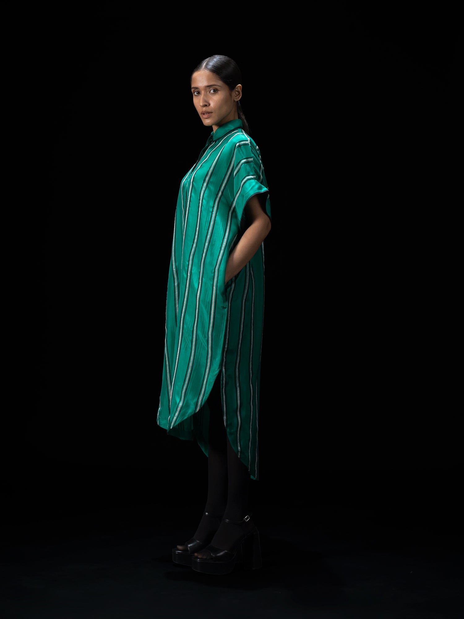 Arc Green Shirt Dress - CiceroniDressesShades of India